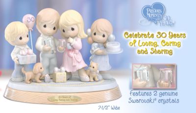 Precious Moments 30 Years Of Loving, Caring And Sharing Anniversary Figurine - Limited-Edition Precious Moments® 30th Anniversary Figurine Boasts Swarovski Crystal Gifts! Hand-Numbered and Exclusive!