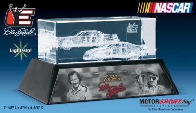 Click here to buy Dale Earnhardt 7-Time Champion Laser-Etched Glass Block by The Hamilton Collection.