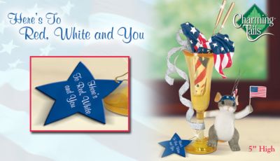 Click here to buy Charming Tails Here's To Red, White And You Mouse Figurine by The Hamilton Collection.