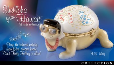 Elvis Presley Heirloom Porcelain Turtle Music Box Collection: L'il Elvis Tribute