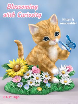 The Hamilton Collection Blossoming With Curiosity Kitten Figurine