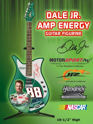 Click here to buy Dale Earnhardt Jr. #88 AMP Energy Sculptural Guitar Figurine by The Hamilton Collection.