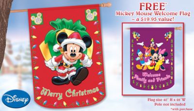 Click here to buy Mickey Mouse Christmas Flag And Free Mickey Welcome Flag by The Hamilton Collection.