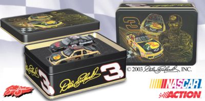 1:64 Hooked Up Diecast Car Tin Set FREE SHIPPING - Dale Earnhardt Limited-edition Diecast Tin Set with Sam Bass Artwork. Includes FREE Shipping Limited Offer!