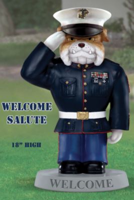 Click here to buy U.S.M.C. Devil Dog Welcome Salute Garden Statue Yard... by The Hamilton Collection.