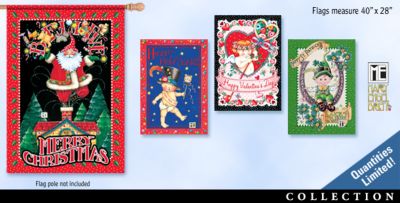 Mary Engelbreit Seasonal Holiday Decorative Flag Collection - Mary Engelbreit Decorative Flag Collection Helps You Celebrate the Seasons in Style! Exclusive, Unique Seasonal Decor Idea!