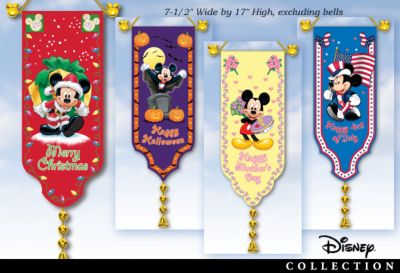 Disney Mickey Mouse Holiday Door Banner Collection - Unique Disney Mickey Mouse Holiday Door Banner Collection! Collectible First Home Decor from The Hamilton Collection!