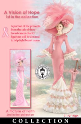 The Hamilton Collection Thomas Kinkade Inspirations Of Hope Breast Cancer Charity Figurine Collection
