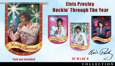 Click here to buy Elvis Presley Rockin' Through The Year Holiday Flag... by The Hamilton Collection.