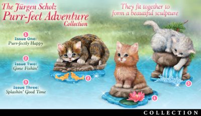 Jurgen Scholz Purr-fect Adventure Kitten Figurine Collection - Handcrafted Kitten Figurine Collection Featuring Artist Jurgen Scholz! Exclusive, Limited-Edition Cat Collectible Figurines!