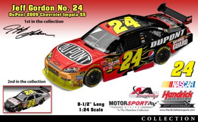 Click here to buy Jeff Gordon No. 24 2009 Paint Scheme Diecast Car Collection by The Hamilton Collection.