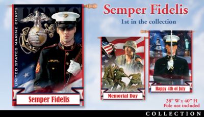 USMC Esprit De Corps Flag Collection - First-Ever United States Marine Corps Flag Collection Honors Tradition of Semper Fidelis Pride. Thoughtful Gift for Marines!