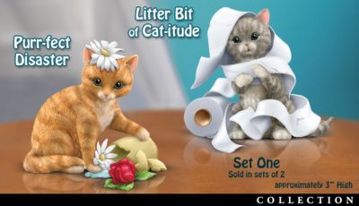 Little Cat-astrophies Kitten Figurine Collection: Sets Of Two : - Exclusive Miniature Kitten Figurine Collection Captures Lifes "Cat-astrophies" in Charming, Handcrafted Limited Editions!