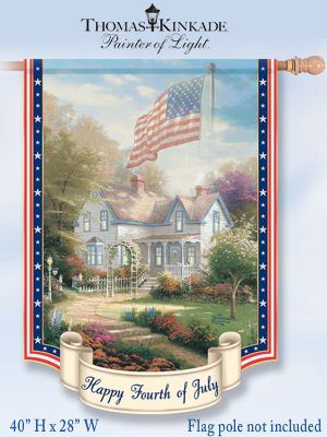 The Hamilton Collection Thomas Kinkade Happy Fourth Of July Decorative Flag