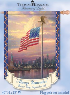 Thomas Kinkade Always Remember Patriot's Day Decorative Flag