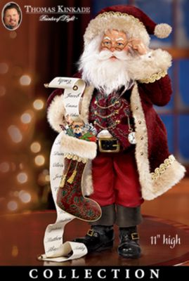 The Bradford Editions Thomas Kinkade So Real Santa Figurine Collection