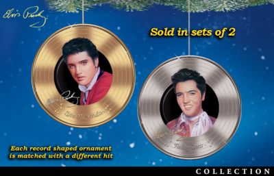 Collectible Elvis Presley Tribute Porcelain Ornament Collection: Platinum And Gold Hits - Record-making Tribute to Elvis Presley&reg;! Collectible Christmas Ornament Collection Salutes a Rock and Roll Legend!