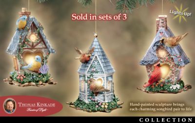 Thomas Kinkade Peaceful Retreats Ornament Collection: Set of Three