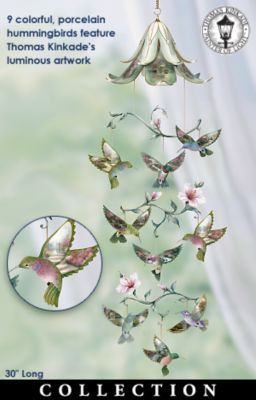The Bradford Editions Thomas Kinkade Garden Treasures Hummingbird And Flower Hanging Mobile Collection