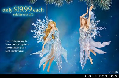 Frosted Enchantment Winter Fairy Collectible Christmas Ornament Collection - Exclusive Winter Fairy Collectible Christmas Ornament Collection Dazzles with Icy Beauty! Handcrafted Limited Editions!