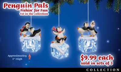 Click here to buy Chillin' Out Penguin Christmas Tree Ornament Collection by The Bradford Editions.