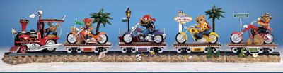 Faithful Fuzzies Rally On The Rails Train Figurine - Exclusive Limited-edition Biker Rallies Train Figurine Set, a Teddy Bear Collectible that Showcases U.S. Biker Destinations