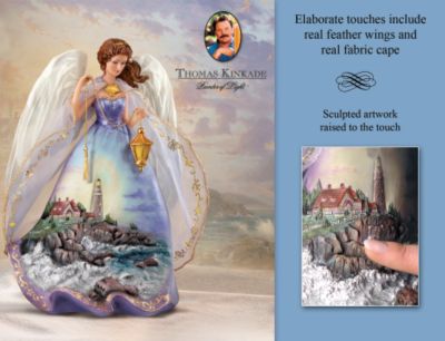 Thomas Kinkade Safe Harbor Angel Figurine Collection - Thomas Kinkade Lighthouse Art Collectible Angel Figurine Collection Glistens with Eternal Beauty! Exclusive!