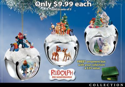 Rudolph The Red-Nosed Reindeer Sleigh Bells Christmas Ornament Collection - Rudolph the Red-Nosed Reindeer® Sleigh Bell Christmas Ornament Collection an Exclusive First! FREE Ornament Box!