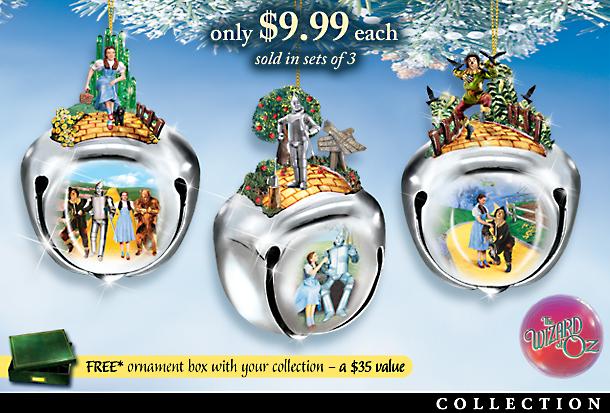 Collectible Wizard Of Oz Sleigh Bells Christmas Tree Ornament Collection - Wizard of Oz Sleigh Bells Christmas Tree Ornament Collection! Unique Decorations or Gifts! FREE Ornament Box