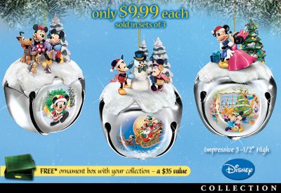 Disney Mickey And Minnie Mouse Christmas Sleigh Bells Ornament Collection - Inspired by Disneys Mickey and Minnie Mouse! First Mickey Mouse Sleigh Bells Ornament Collection from Ashton-Drake!