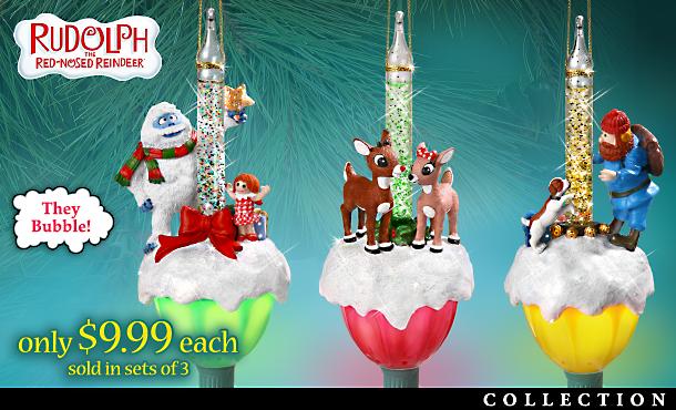 Rudolph The Red-Nosed Reindeer Bubble Light Christmas Ornament Collection - Collectible First! Rudolph the Red-Nosed Reindeer® Bubble Light Ornament Collection Recalls the Joys of Christmas Past!