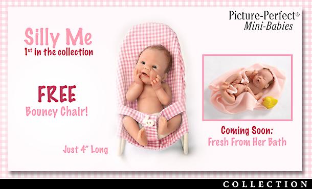 Picture-Perfect Anatomically Correct Lifelike Mini-Babies Resin Doll Collection - Anatomically Correct Mini-Baby Girl Doll Collection is Picture Perfect® Collectible First by Artist Sherry Rawn