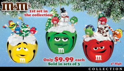 M&M'S Sleigh Bells Ornament Collection: Set of Three