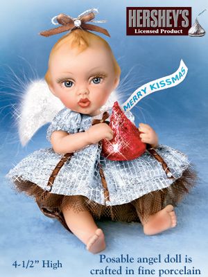 The Ashton-Drake Galleries HERSHEY'S Kisses Porcelain Angel Doll Collection: Merry Kissmas