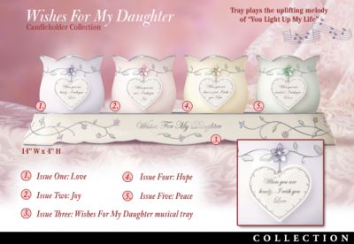 Wishes For My Daughter Collectible Porcelain Candleholder Collection: Daughter Gift - Exclusive Porcelain Candleholder Daughter Gift Lights Up Her Days with Messages of Love! Inspired by "I Wish You" Poem!