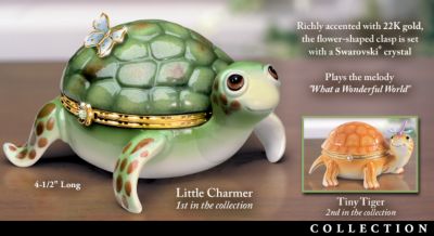 Tiny Turtles Limoges Style Collectible Turtle Music Box Collection: Turtle Lover Gifts - Escape to the Sea with Collectible Limoges-style Turtle Music Boxes! Exclusive Market First Collection is a Natural Delight!
