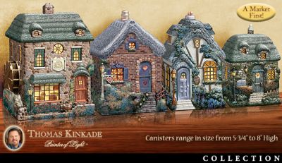 Thomas Kinkade Treasures Of Home Kitchen Canister Set Collection - Limited-Edition Thomas Kinkade Kitchen Canister Collection! First-of-a-kind Unique Home Decor or Collectible Gift!