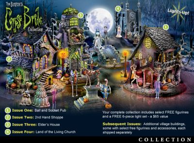 Tim Burtons Corpse Bride Village Collection: Lighted Indoor Halloween Decoration - Tim Burtons Corpse Bride Village Collection is Wedded Bliss with FREE Figurines, Light Set! The Perfect Halloween Decoration