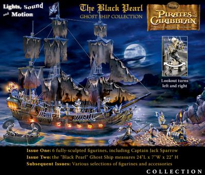 Disney Pirates Of The Caribbean Collectible Black Pearl Ghost Ship Collection - Set Sail with Disney Pirates of the Caribbean Ship and Figurine Collection Inspired by the Epic Movie!