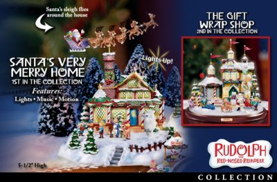 Rudolphs Christmas Town Animated Miniature Village Collection: Rudolph The Red-Nosed Reindeer - First Exclusive Rudolph the Red-Nosed Reindeer® Miniature Village Collection! Nostalgic Animated Christmas Tabletop Decor!