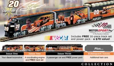 Collectible Tony Stewart Express Electric Train Collection: Unique NASCAR Memorabilia - Smokin Tony Stewart No. 20 Collectible Train Set Collection Burns Up the Tracks! Unique NASCAR&reg; Memorabilia!