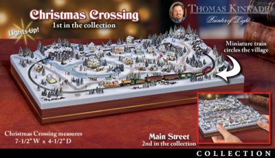 Thomas Kinkade Village Christmas Miniatures Collection: Miniature Christmas Village Decor - Exclusive First-ever Thomas Kinkade Miniature Christmas Village Collection! Illuminated, Animated Tabletop Christmas Decor