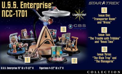 Star Trek U.S.S. Enterprise NCC-1701 Figurine Collection - Exclusive Collectible Star Trek Figurine Collection with U.S.S. Enterprise NCC-1701 Figurine! Awesome Star Trek Memorabilia