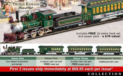 Thomas Kinkade Christmas Express Electric Train Collection With Super Starter Set - All Aboard Thomas Kinkade Christmas Express Train Set Collection! Everything You Need to Take a Classic Holiday Ride!