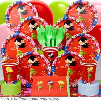 Let's Hula Party Deluxe Birthday kit Serves 8 Guests