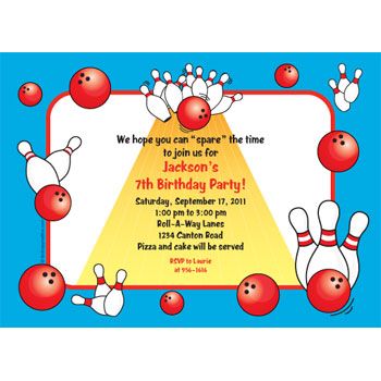 Bowling Personalized Invitation (each)