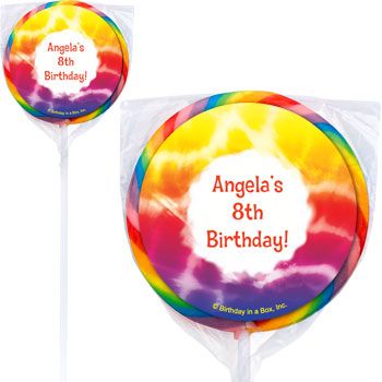 Tie Dye Fun Personalized Lollipops (pack of 12)