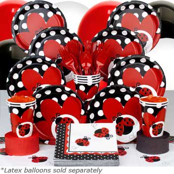 Ladybug Party Deluxe Birthday kit  Serves 8 Guests