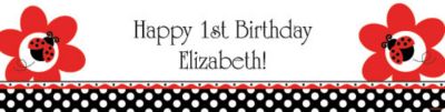 Ladybug Party Personalized Banner (each)