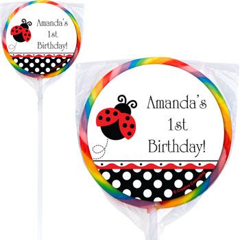 Ladybug Party Personalized Lollipops (pack of 12)